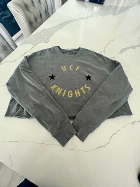 UCF Knights Gray Cropped Crewneck Sweatshirt